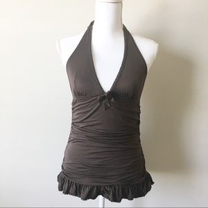 Juicy Couture Brown Ruffle One Piece Swimsuit